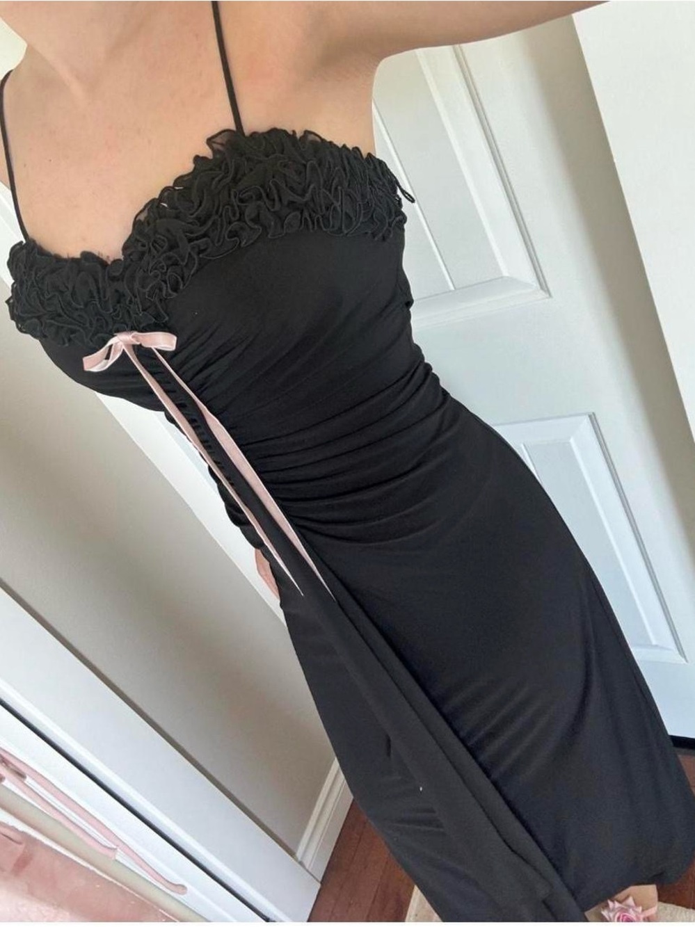 vintage coquette black maxi dress
